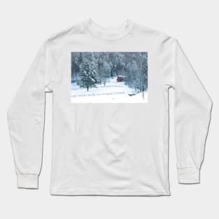 Snowy Day on Lower Michigan Road Long Sleeve T-Shirt